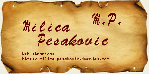 Milica Pešaković vizit kartica